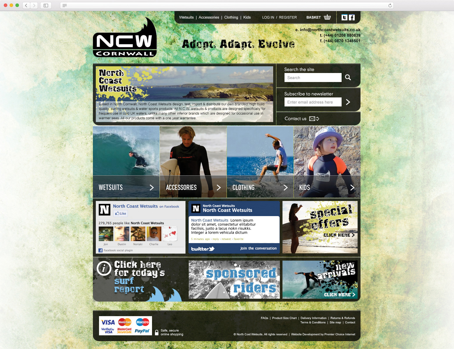 North Coast Wetsuits website